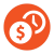 Time Deposit Icon with clock and number sign on  circle